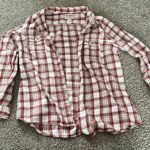 Old Navy red and white medium flannel